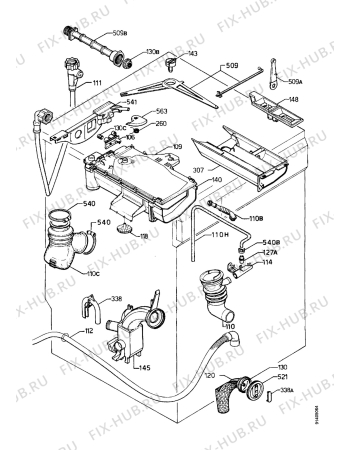 Взрыв-схема стиральной машины Electrolux EW1230I - Схема узла Water equipment